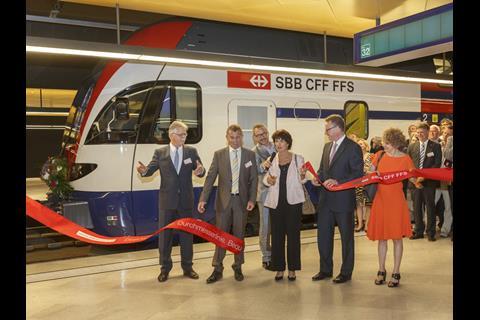 The Durchmesserlinie was officially opened by Federal Councillor Doris Leuthard, Zürich Cantonal Councillor Ernst Stocker, Mayor Corine Mauch and SBB Chief Executive Andreas Meyer (Photo: SBB).